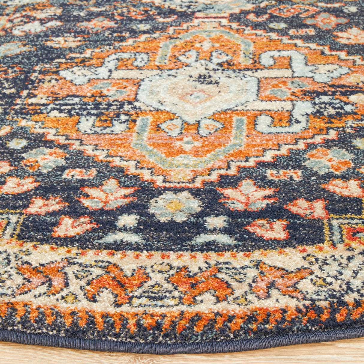 Legacy 854 Navy Round Rug