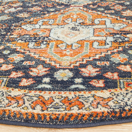 Legacy 854 Navy Round Rug