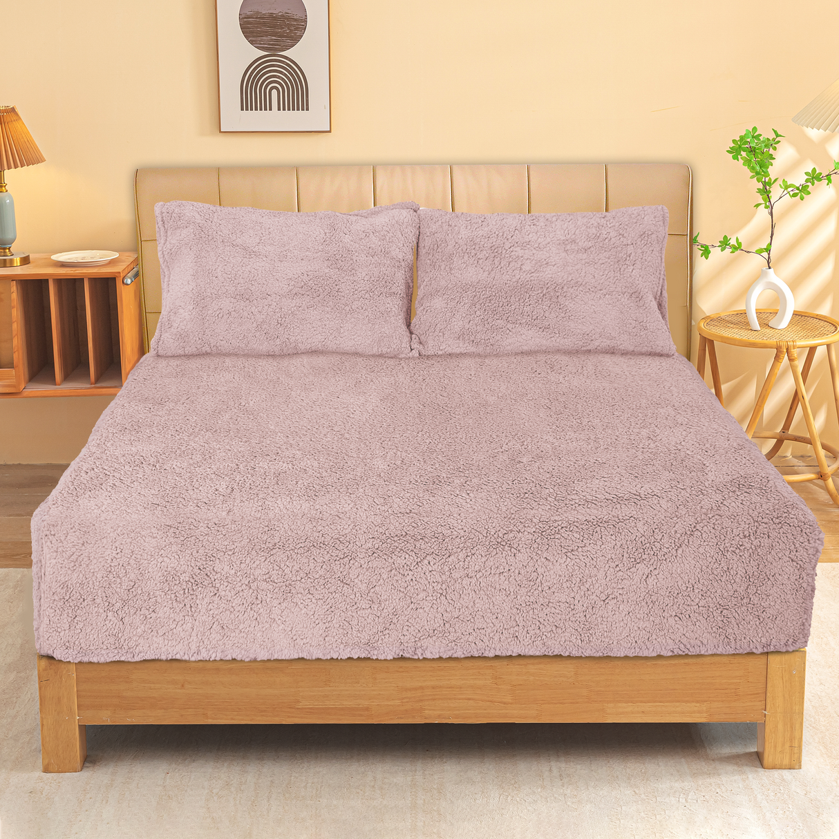 Ramesses Sherpa Fleece Combo Set - Dusty Pink