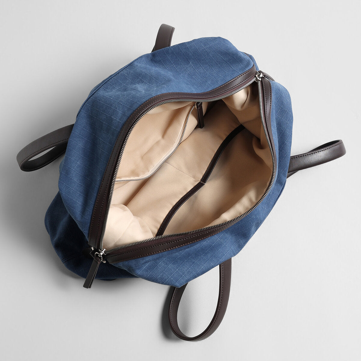 Ripstop Canvas Slouchy Shoulder Bag - Denim