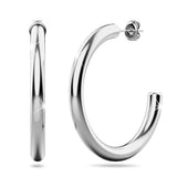 Bullion Gold Erica White Gold Hoop Earrings 20mm