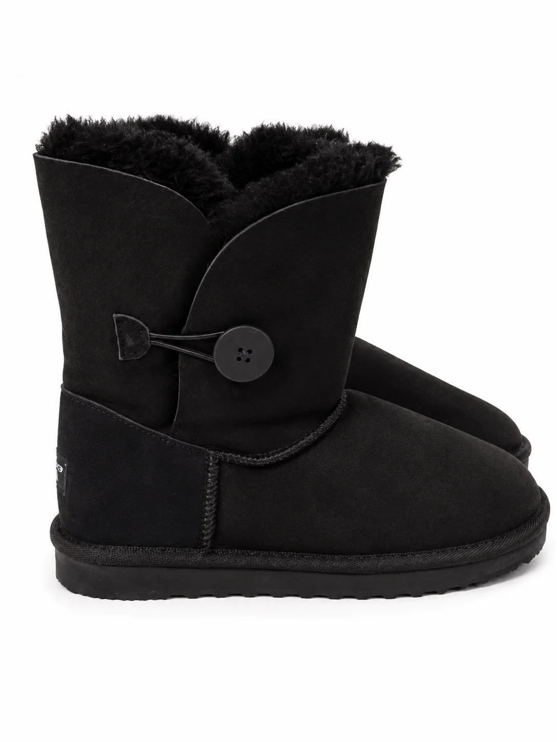 Australian Leather Ugg 1Button Classic Short - Black - 13