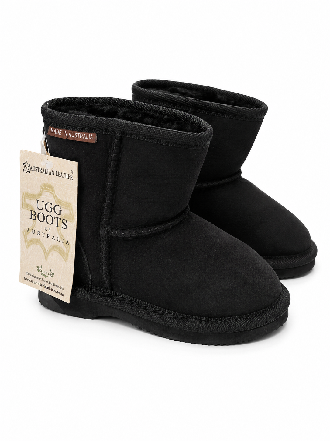 Australian Leather Ugg Kids Classic Short - Black - AU8