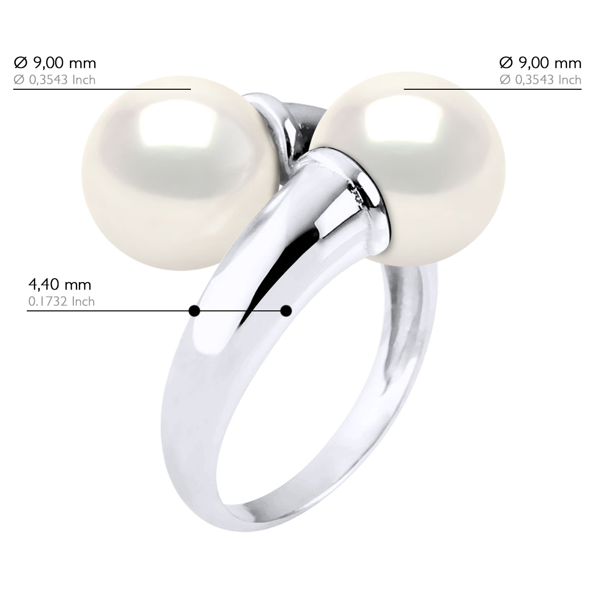 Ring "You & Me" Bulk - "Natural White" - Ring Size 48 (France)- see enclosed Sizer