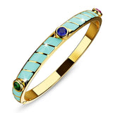 Bullion Gold Aquatic Luminous Enamel Gold Layered Bangle