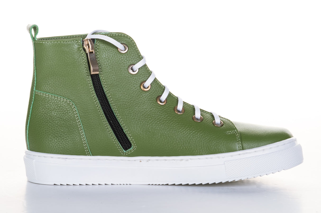 Bosccolo Womens Sneakers With Zipper - Green/White