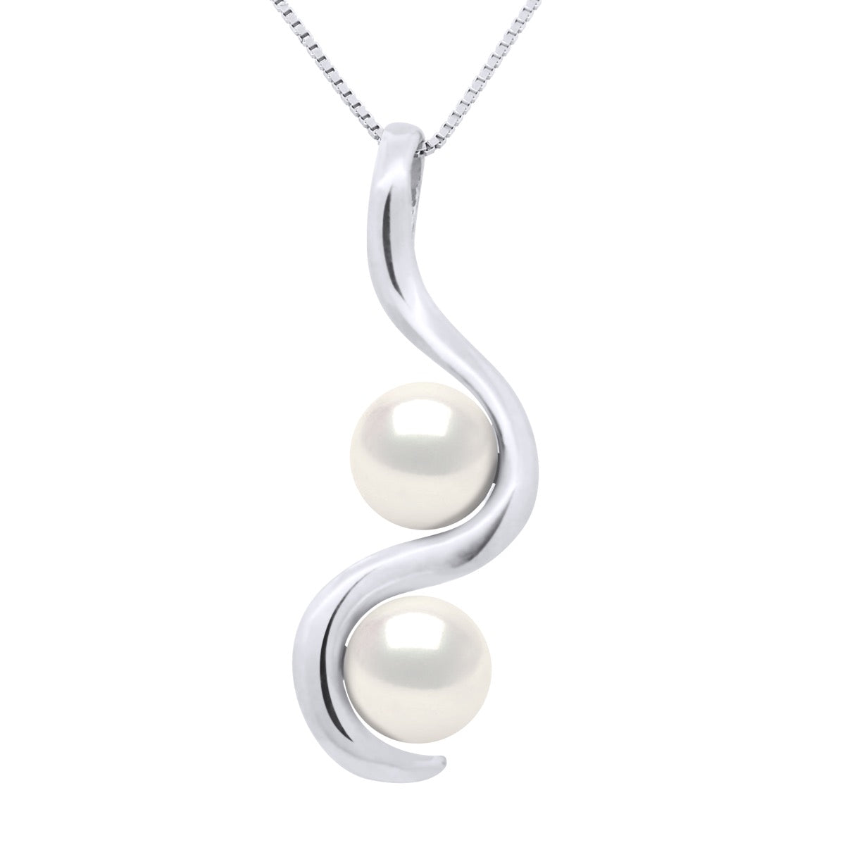 Pendant You & Me - "Natural Pearl White" - Length chain offered for free 42 cm