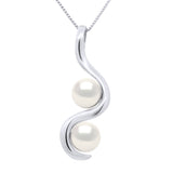 Pendant You & Me - "Natural Pearl White" - Length chain offered for free 42 cm