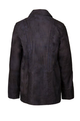 Womens Leather Jacket in Navy Snuff
