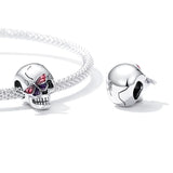 Solid 925 Signature Silver Funky Skull Charm