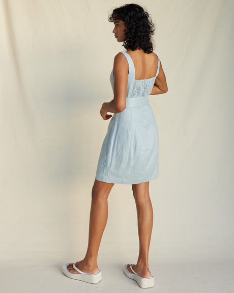 Amelius Silas Linen Mini Dress - Periwinkle