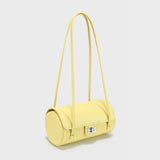 Pebbled Leather Cylinder Barrel Bag - Yellow