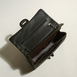Black Quilted Caviar Leather Flap Shoulder Bag - Black