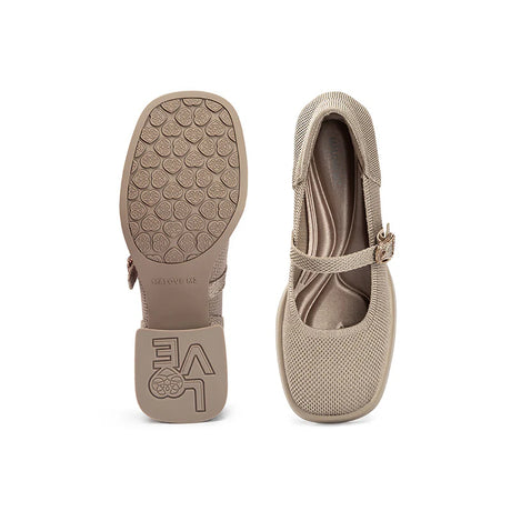 Lafayette Square Toe Mary Jane Pumps - Sand