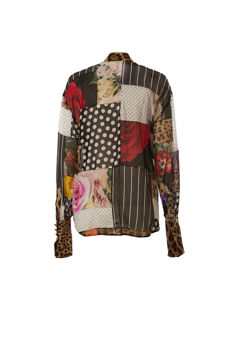 Dolce & Gabbana Women Patchwork Long Sleeve Shirt
