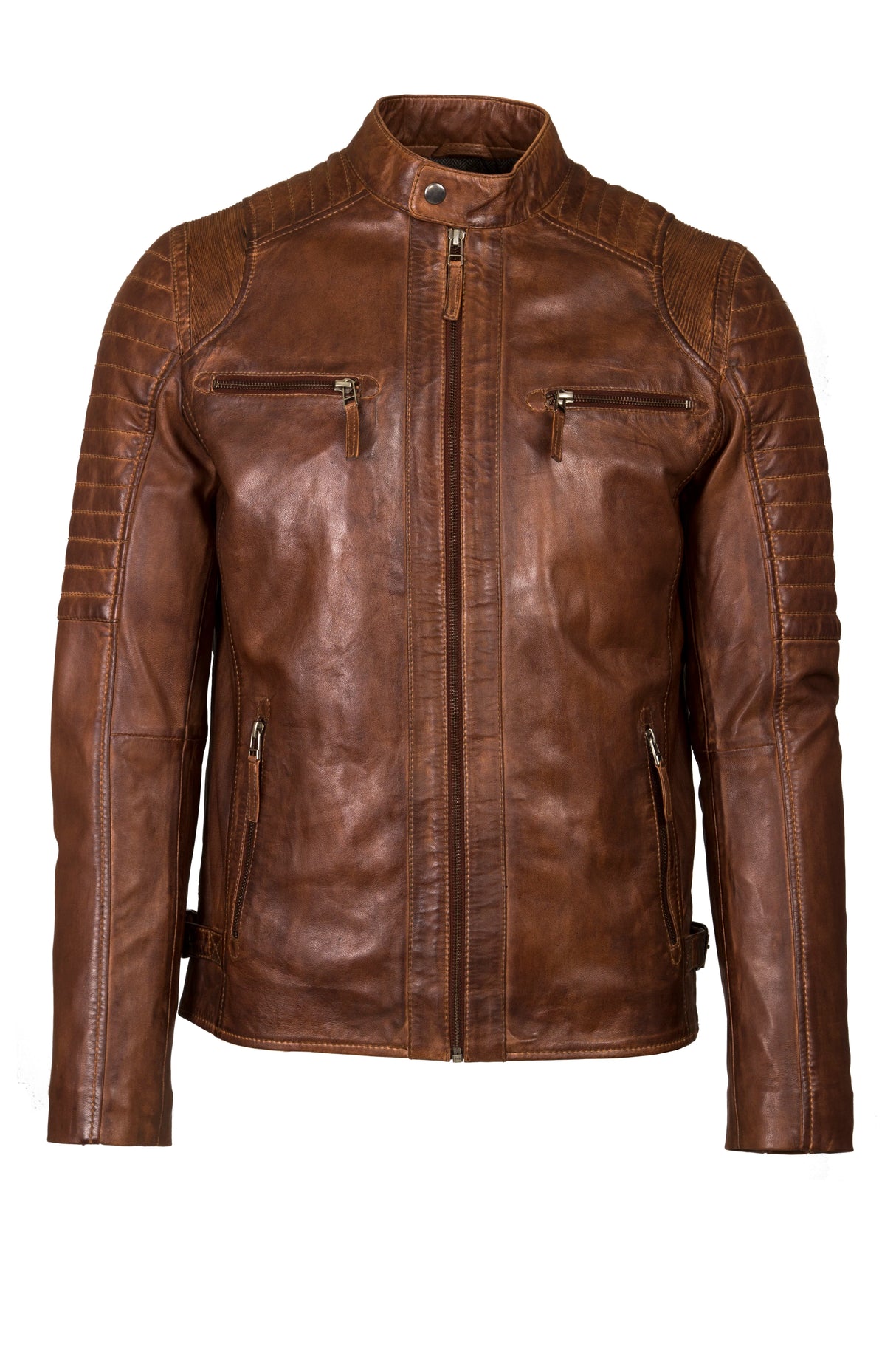 Mens Dark Tan Leather Jacket