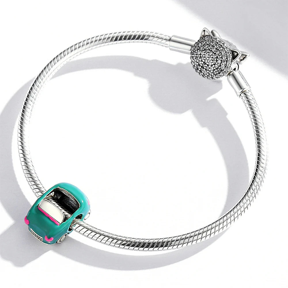 Solid 925 Sterling Silver Vintage Car Pandora Inspired Bead Charm