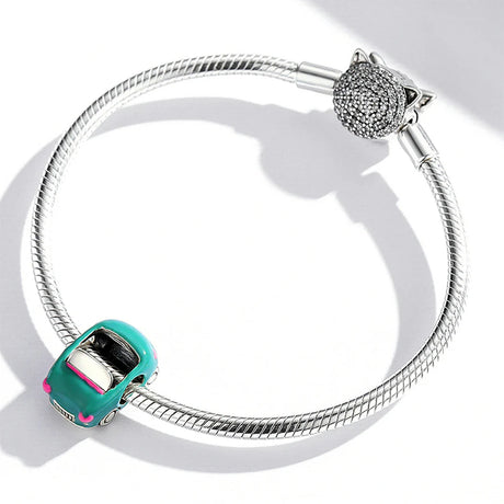 Solid 925 Sterling Silver Vintage Car Pandora Inspired Bead Charm