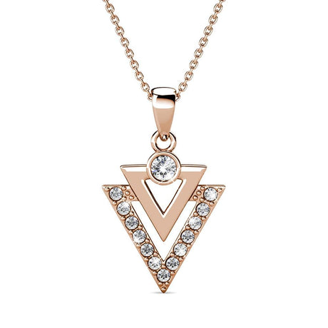 Boxed Trilateral Set Embellished with SWAROVSKI® Crystals In Rose Gold
