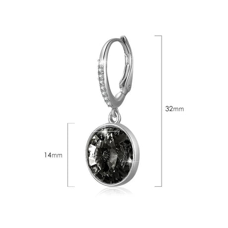 Krystal Couture Precious Drop Earrings Silver Night Embellished with SWAROVSKI Crystals