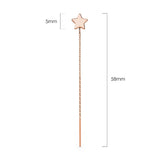 Solid 925 Sterling Rose Gold Star Threader Earrings
