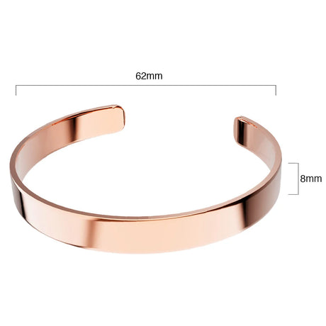 Bullion Gold Avenue Classic Cuff Bangle Rose Gold - 8mm
