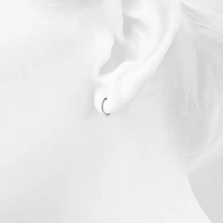 Solid 925 Sterling Silver Helical Huggie Earrings in Silver