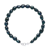 Manufacture Royale Bracelet Baroque Baroque Freshwater Pearl Black Sterling Silver 6-7mm