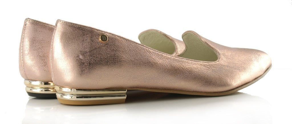 Bosccolo Womens Moccasin Lords - Pink Metalic