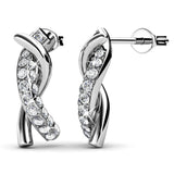 Krystal Couture Intertwined White Gold Stud Earrings Embellished with SWAROVSKI Crystals