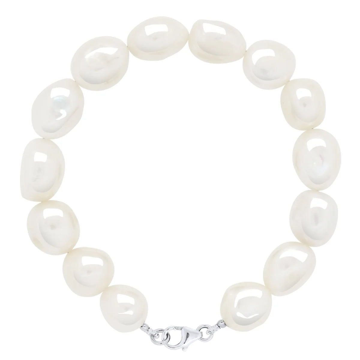 Manufacture Royale Bracelet Baroque Baroque Freshwater Pearl White Sterling Silver 11-12mm
