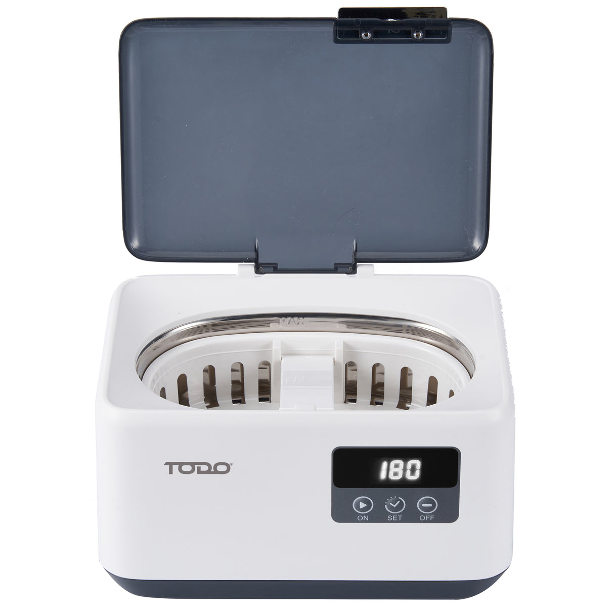 TODO Ultrasonic Cleaner Sonic Wave Jewellery Cleaner Blue LED 600ml Stainless Steel Tank 5 Mode
