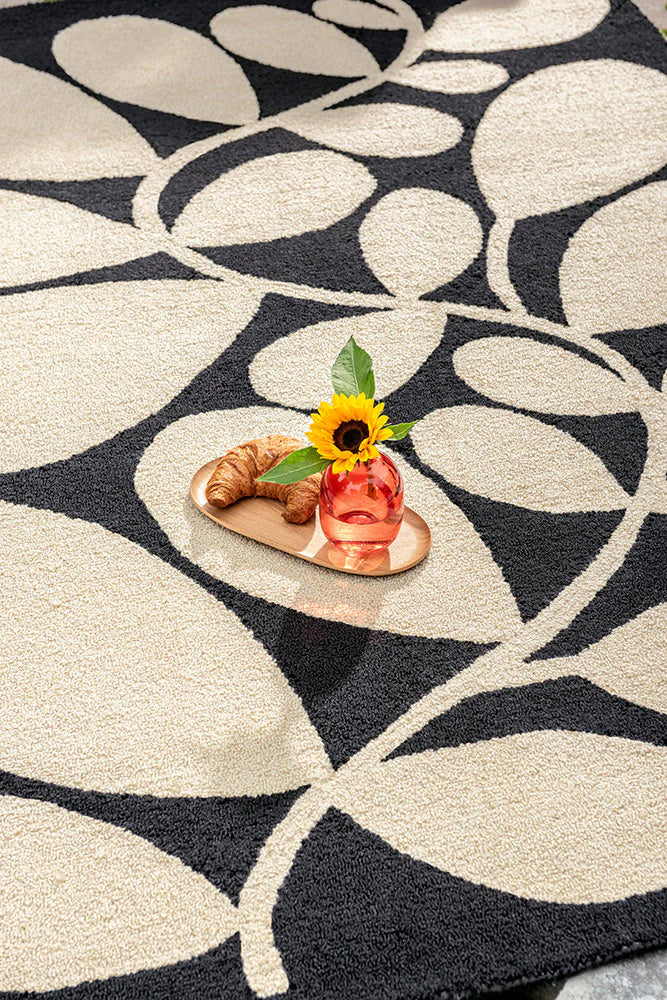 Orla Kiely Sycamore Black 464205 Outdoor Rug