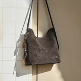 Nalandu Vintage Leather Large Capacity Tote Bag - Chocolate
