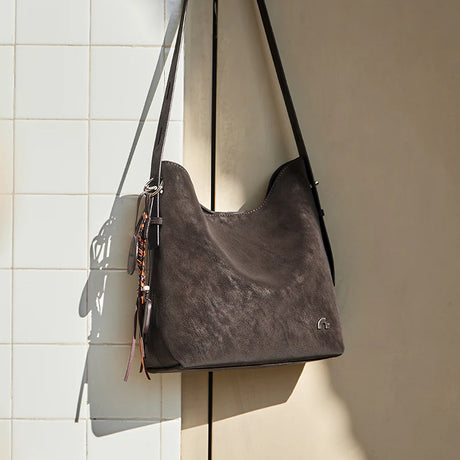 Nalandu Vintage Leather Large Capacity Tote Bag - Chocolate