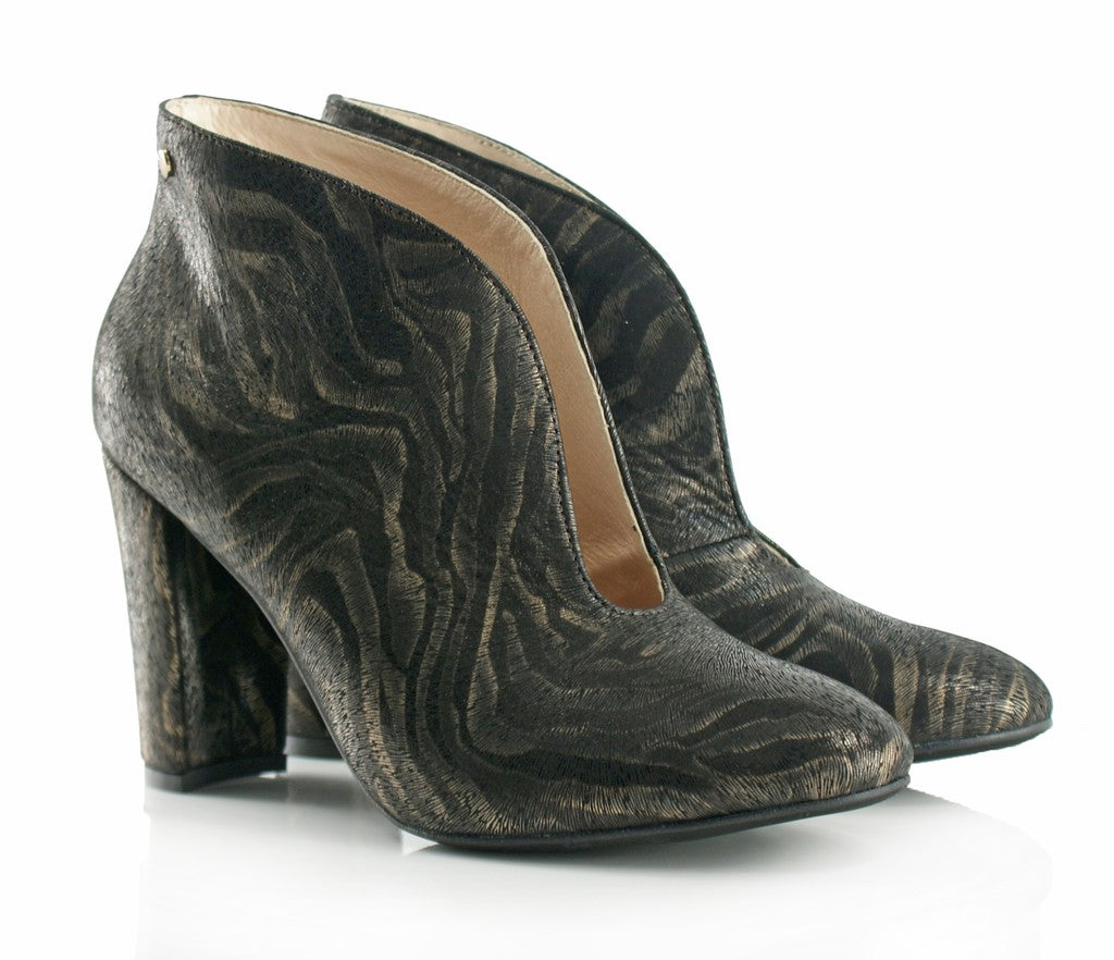 Bosccolo Womens Heel Boots Zebra - Black