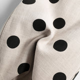 Polka Dot Canvas Hobo Bag - Ivory