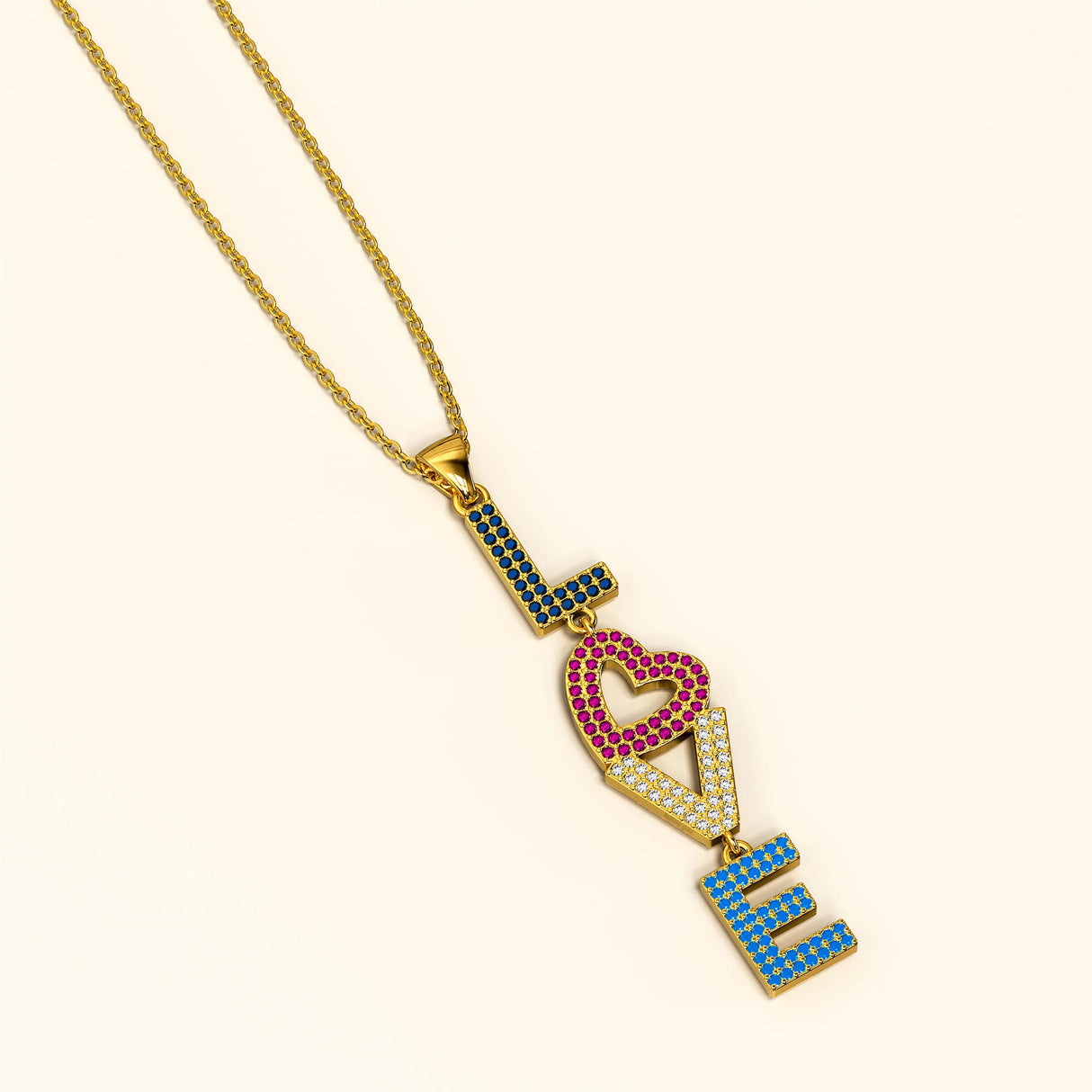 Bullion Gold LOVE Your Heart Pendant Necklace
