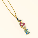 Bullion Gold LOVE Your Heart Pendant Necklace