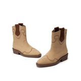 Knit Cowboy Boots - Apricot