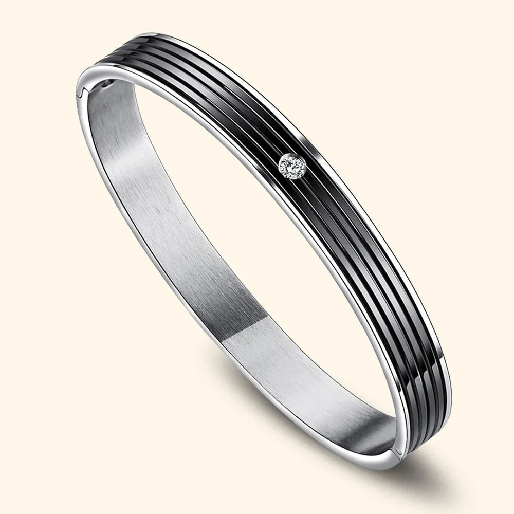 Bullion Gold Ridge Design Bangle 8mm