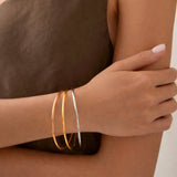 Bullion Gold Solid Golf Bangle 2mm Gold Layered