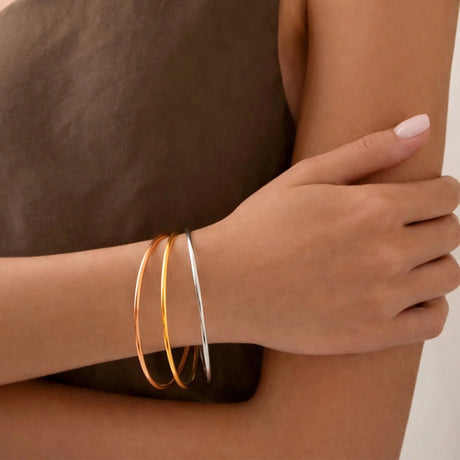 Bullion Gold Solid Golf Bangle 2mm Gold Layered