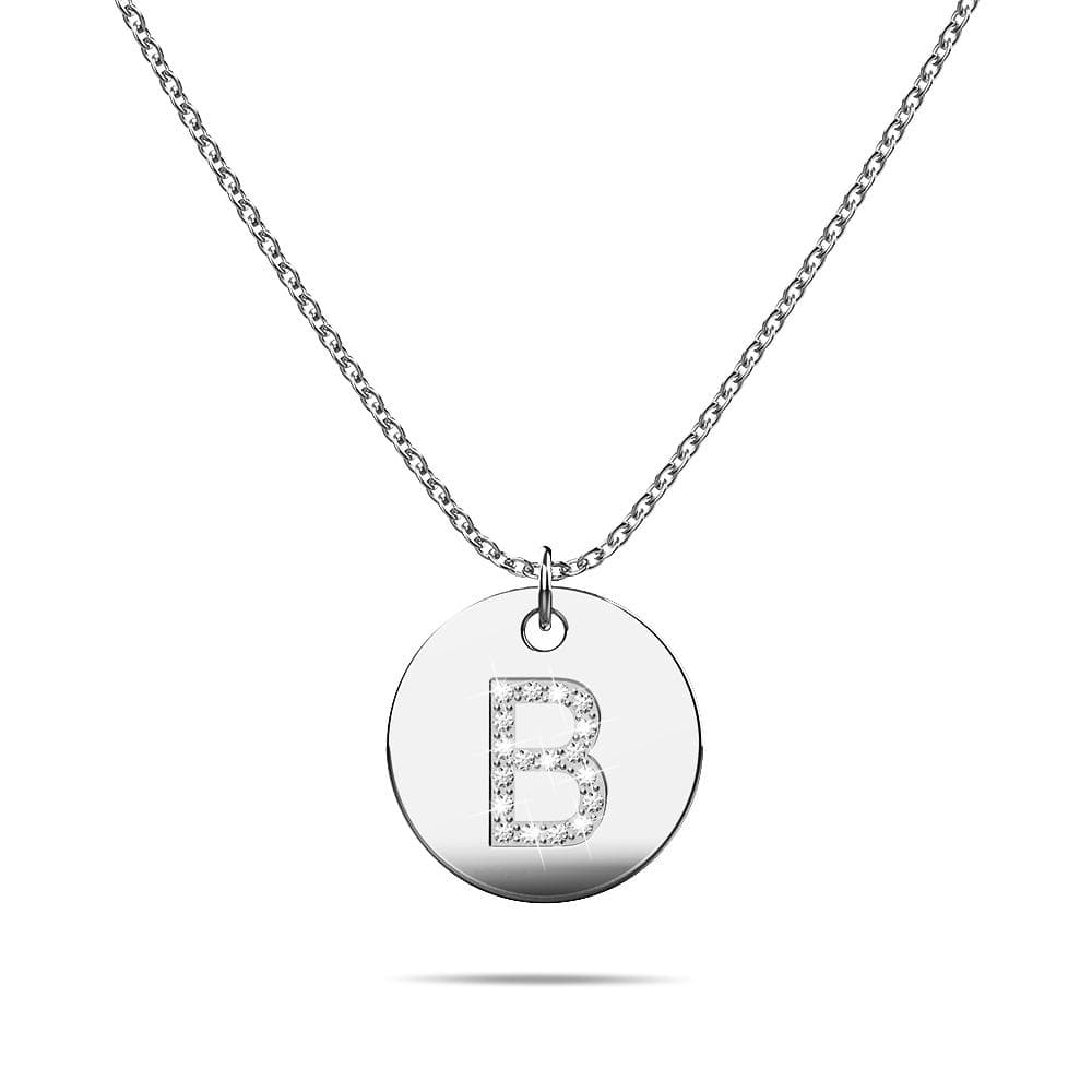 Bullion Gold Initials Fabulous Alphabet Letter Necklace White Gold Layered Steel Jewellery
