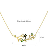 Boxed Petalia Olive Green Stud Earrings and Olive Necklace Featured SWAROVSKI® Crystals in Gold