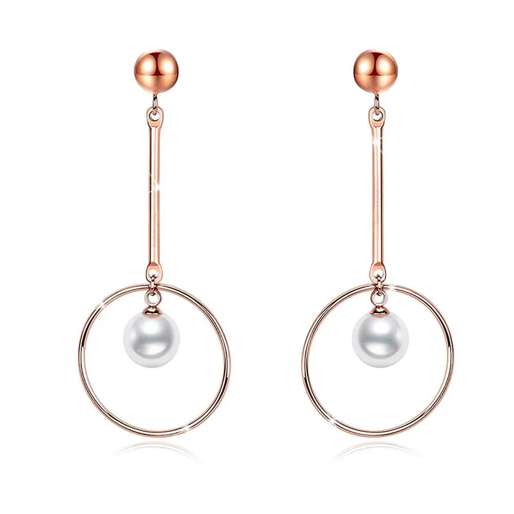 Bullion Gold Antique Round Pearl Earrings