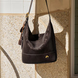 Nalandu Vintage Suede Hobo Bucket Bag - Chocolate