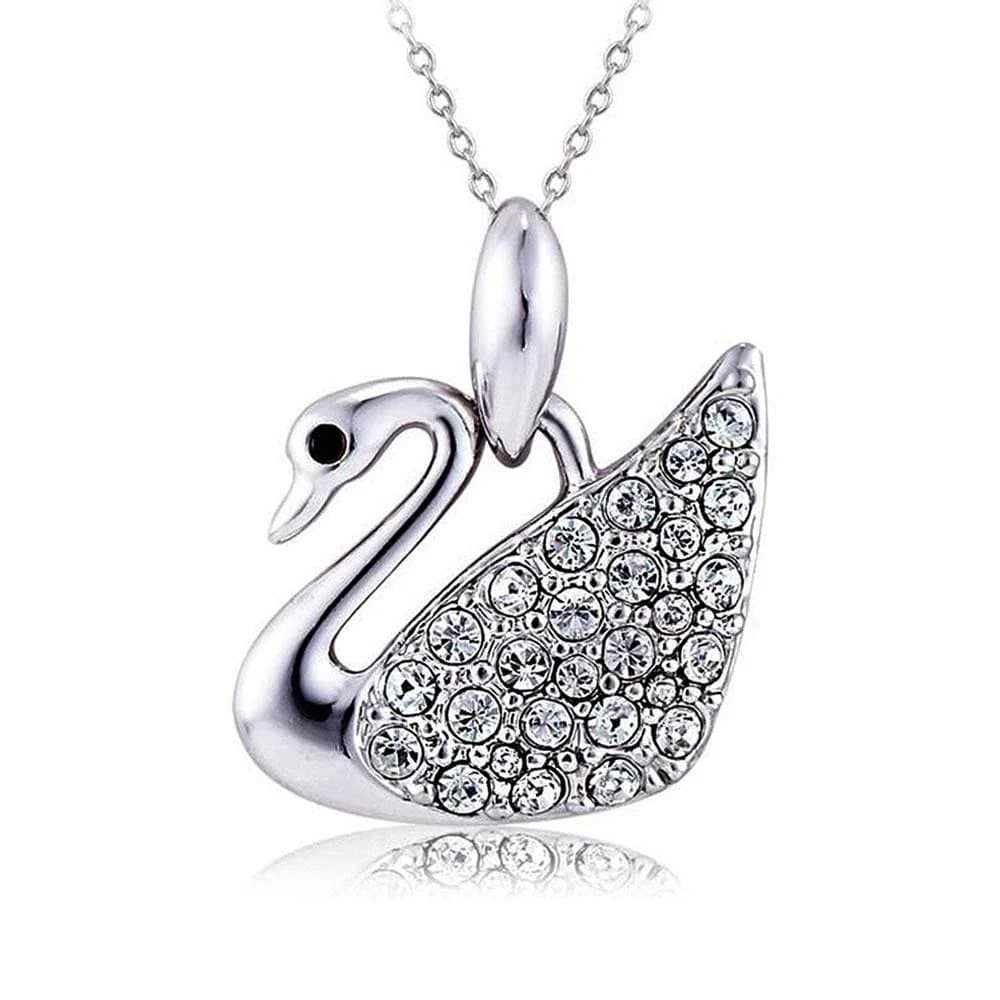Krystal Couture Krystal Swan Necklace Embellished with Swarovski Crystals