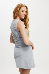 Cotton On Women's Bella Boat Neck Mini Dress - Light Steel