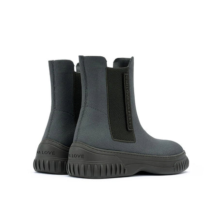 Knit Chelsea Ankle Boots - Charcoal
